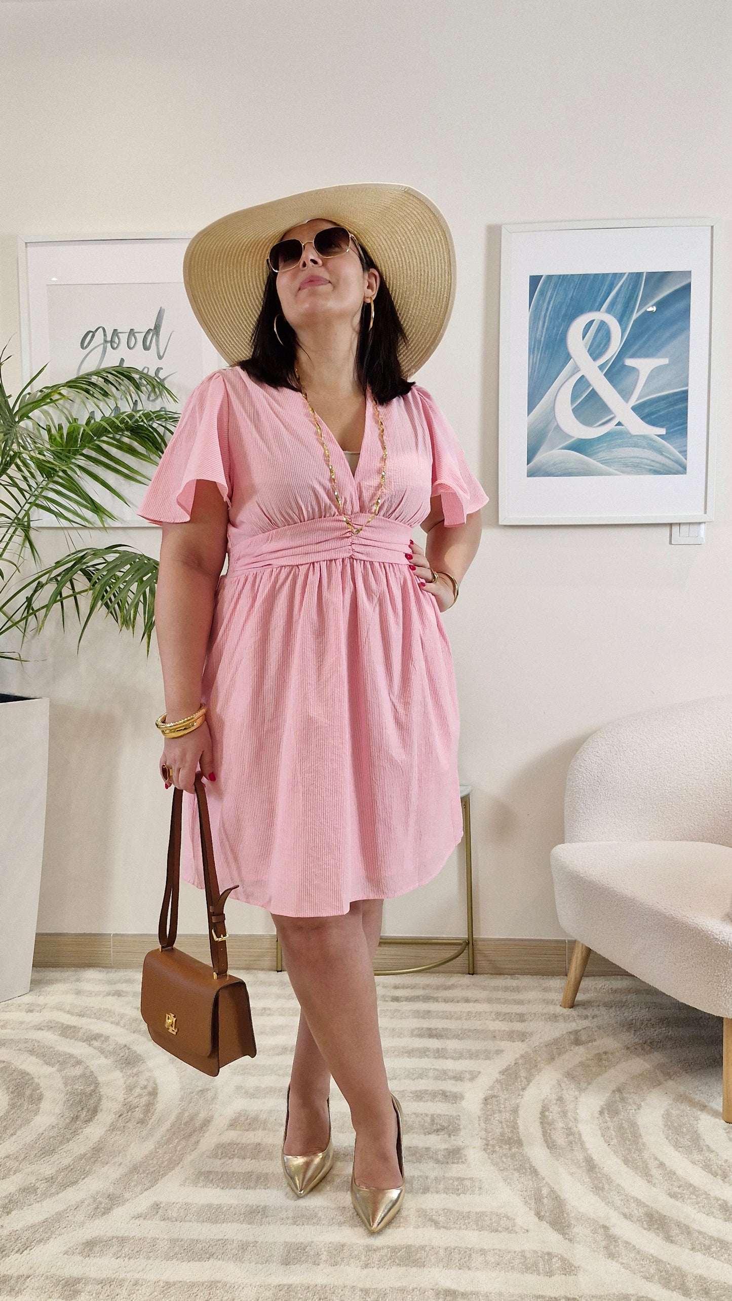 Robe courte rose clair ZOÉ