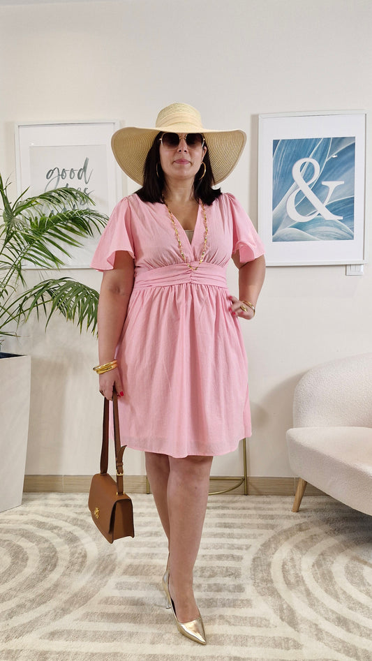 Robe courte rose clair ZOÉ