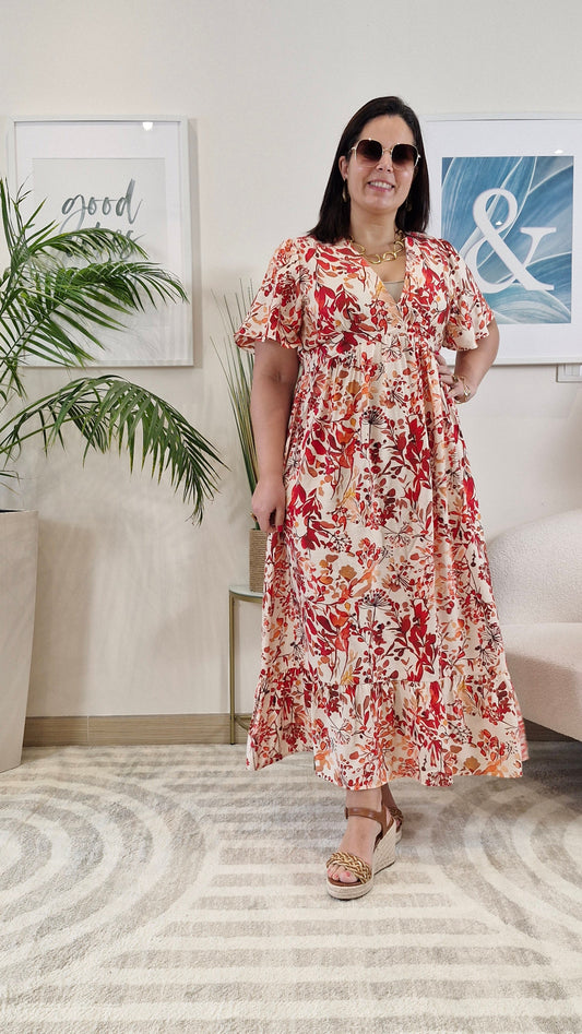 Robe longue à imprimé floral femme Grande Taille: AMALIA