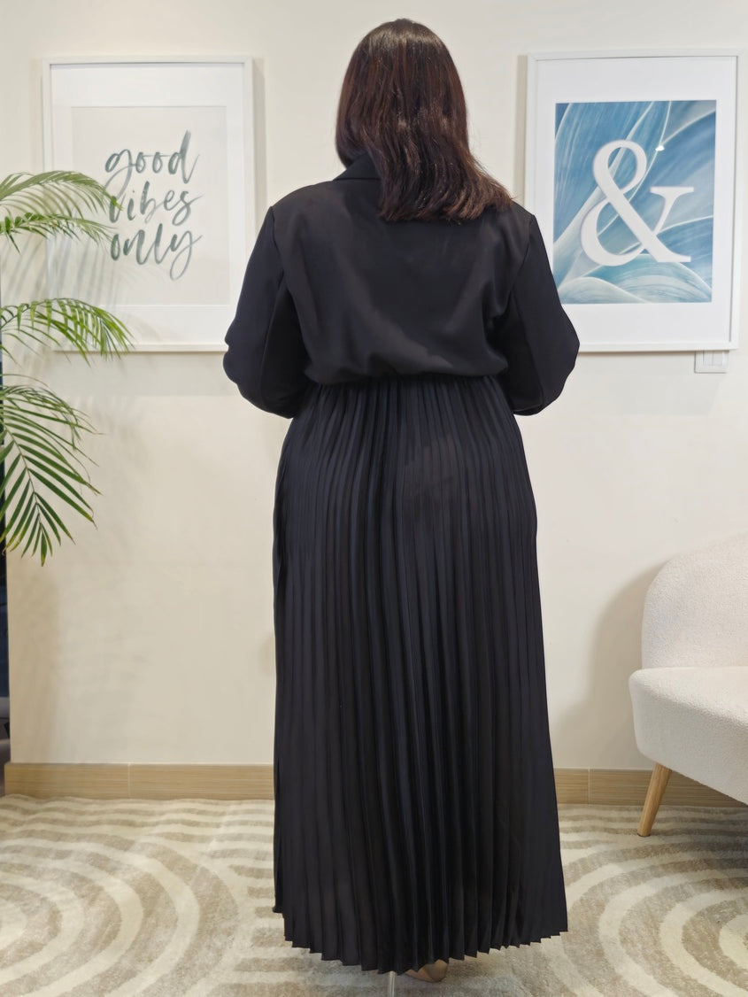 Robe longue Blazer noire grande taille : SCARLETTE