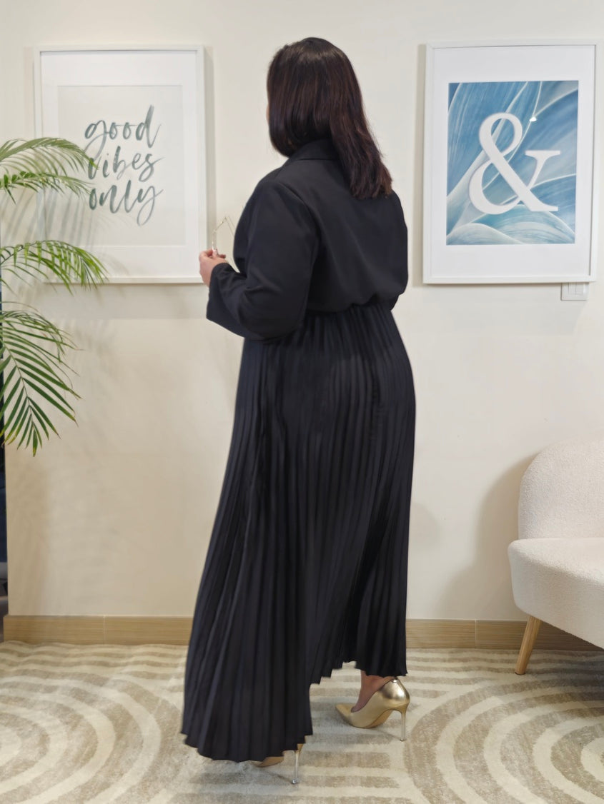Robe longue Blazer noire grande taille : SCARLETTE