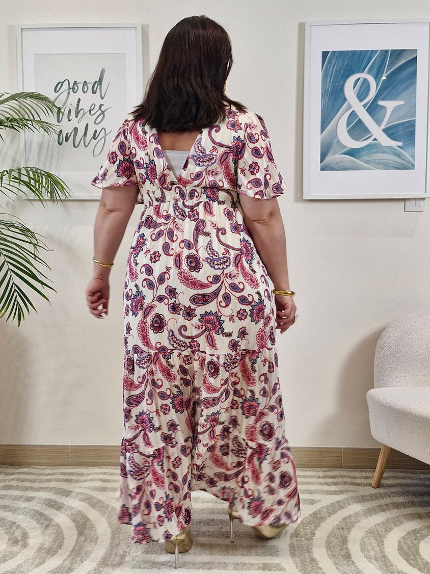 Robe longue motifs cachemire Grande Taille: AZELIA