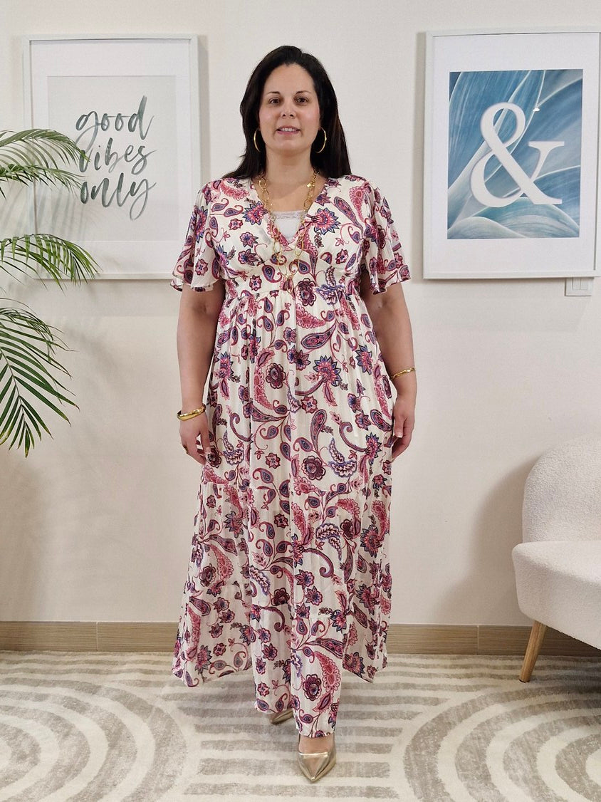Robe longue motifs cachemire Grande Taille: AZELIA
