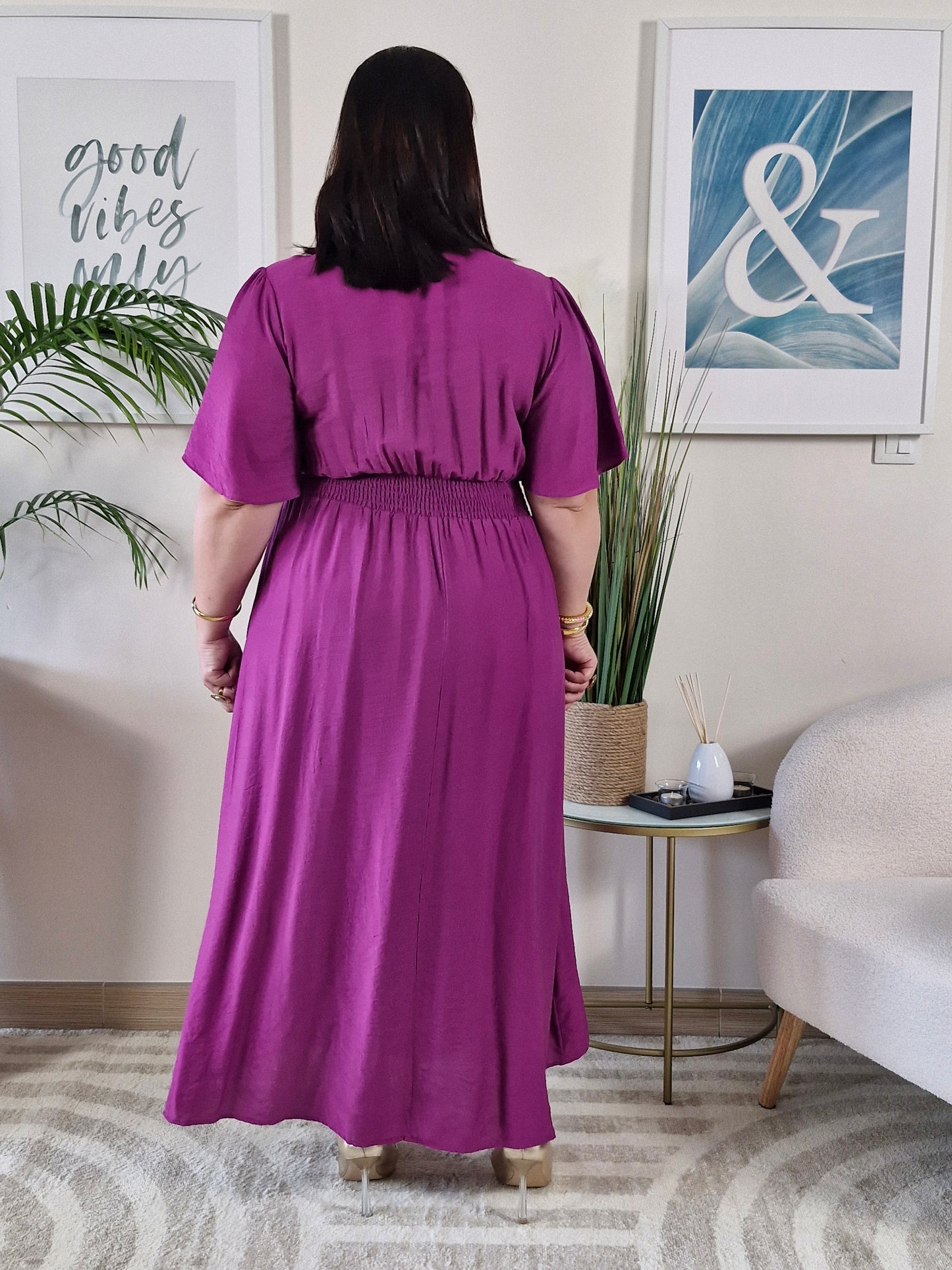 Robe longue fuchsia JESSIE Grande Taille