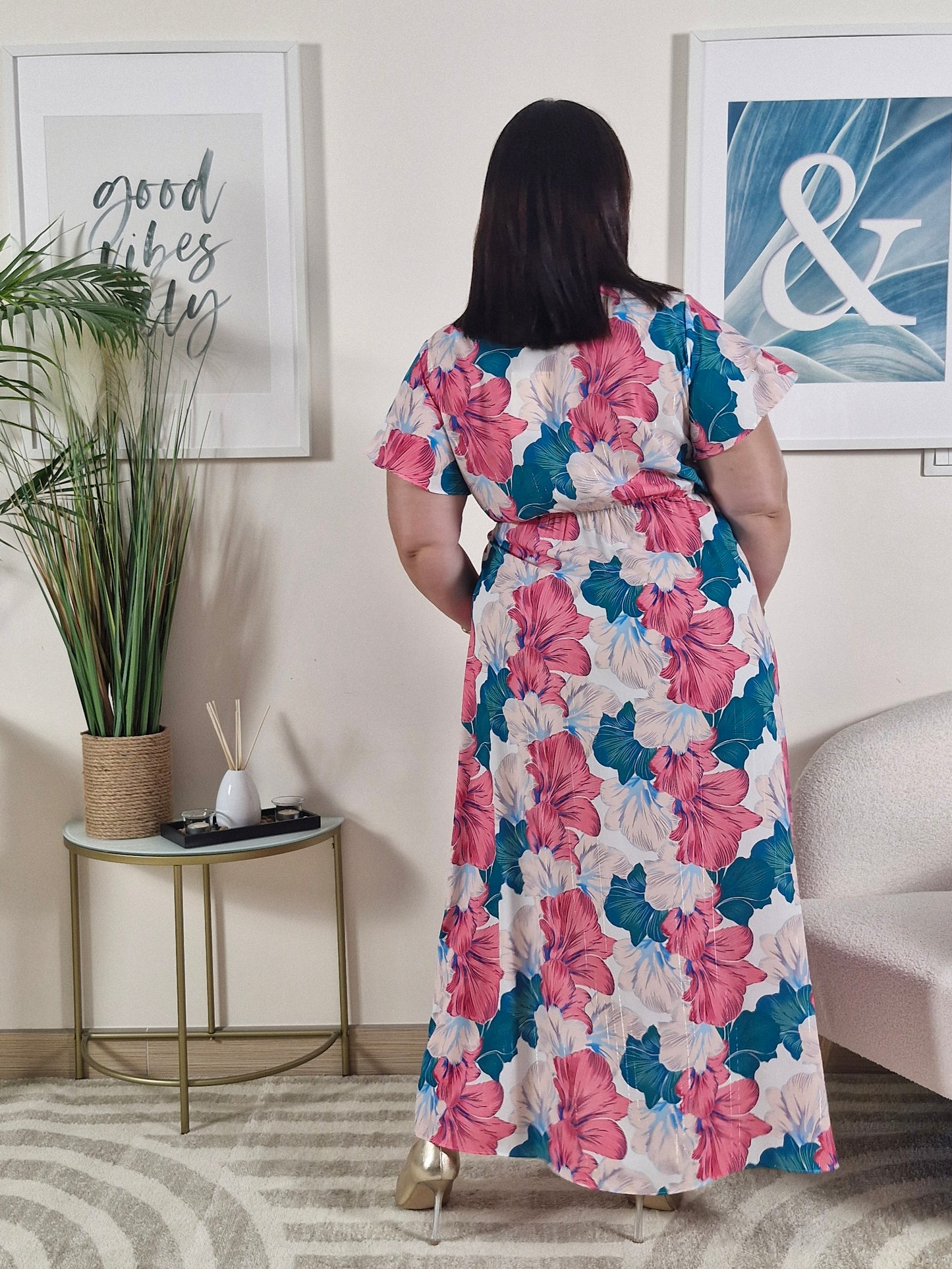 Robe été longue fleurie portefeuille OMBELINE