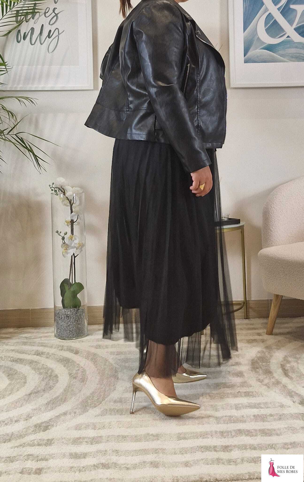 Jupe Longue Tulle noir PAOLA