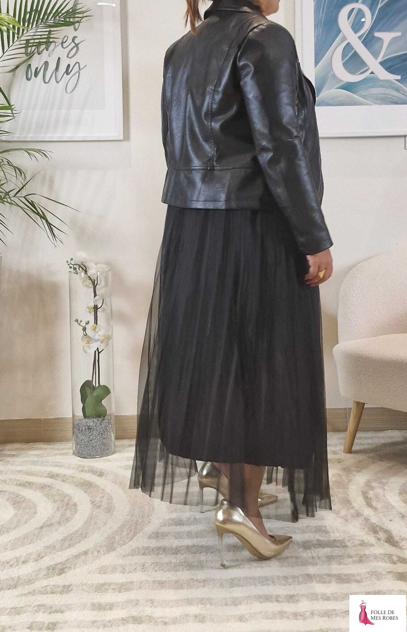 Jupe Longue Tulle noir PAOLA