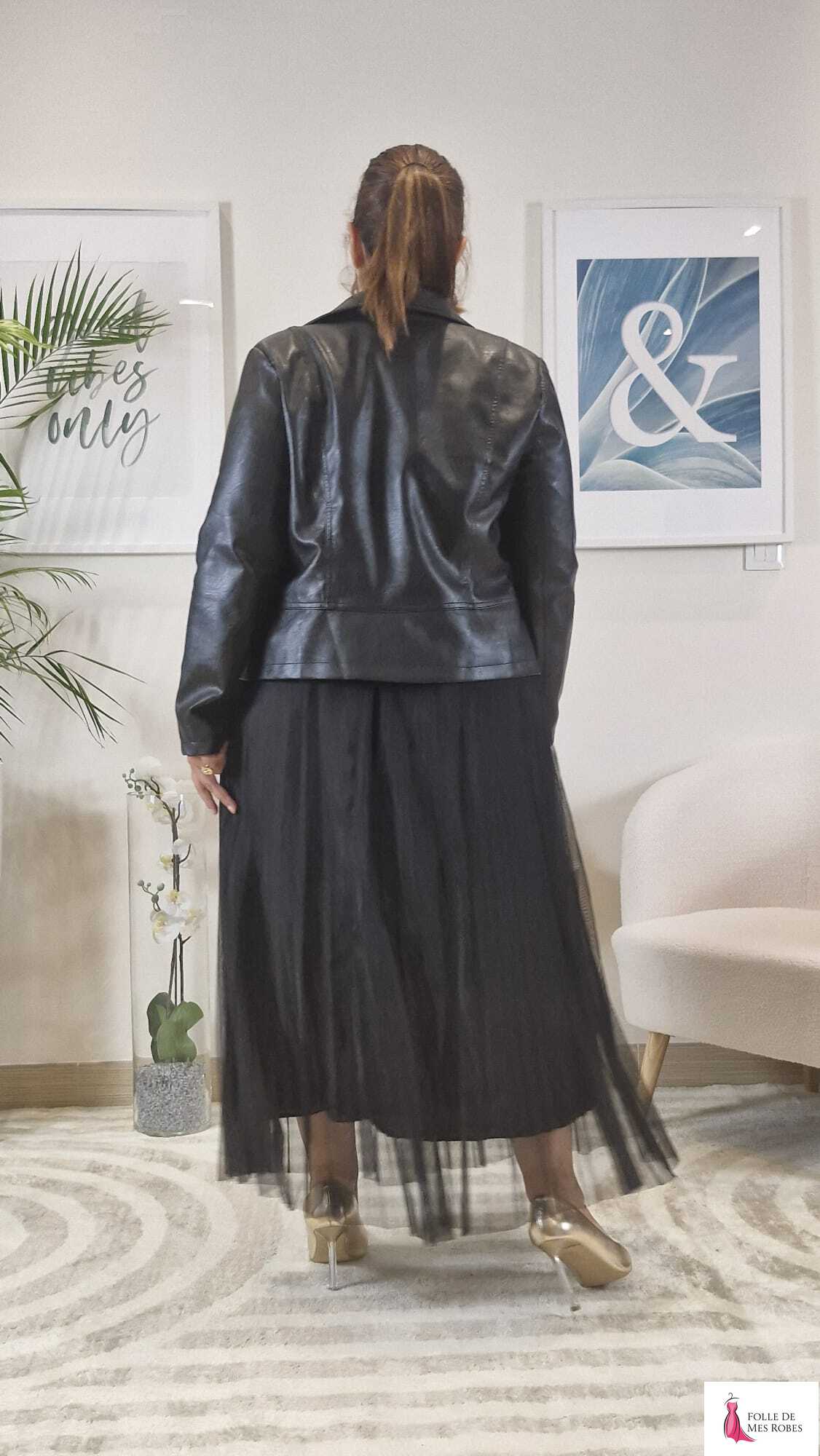 Jupe Longue Tulle noir PAOLA