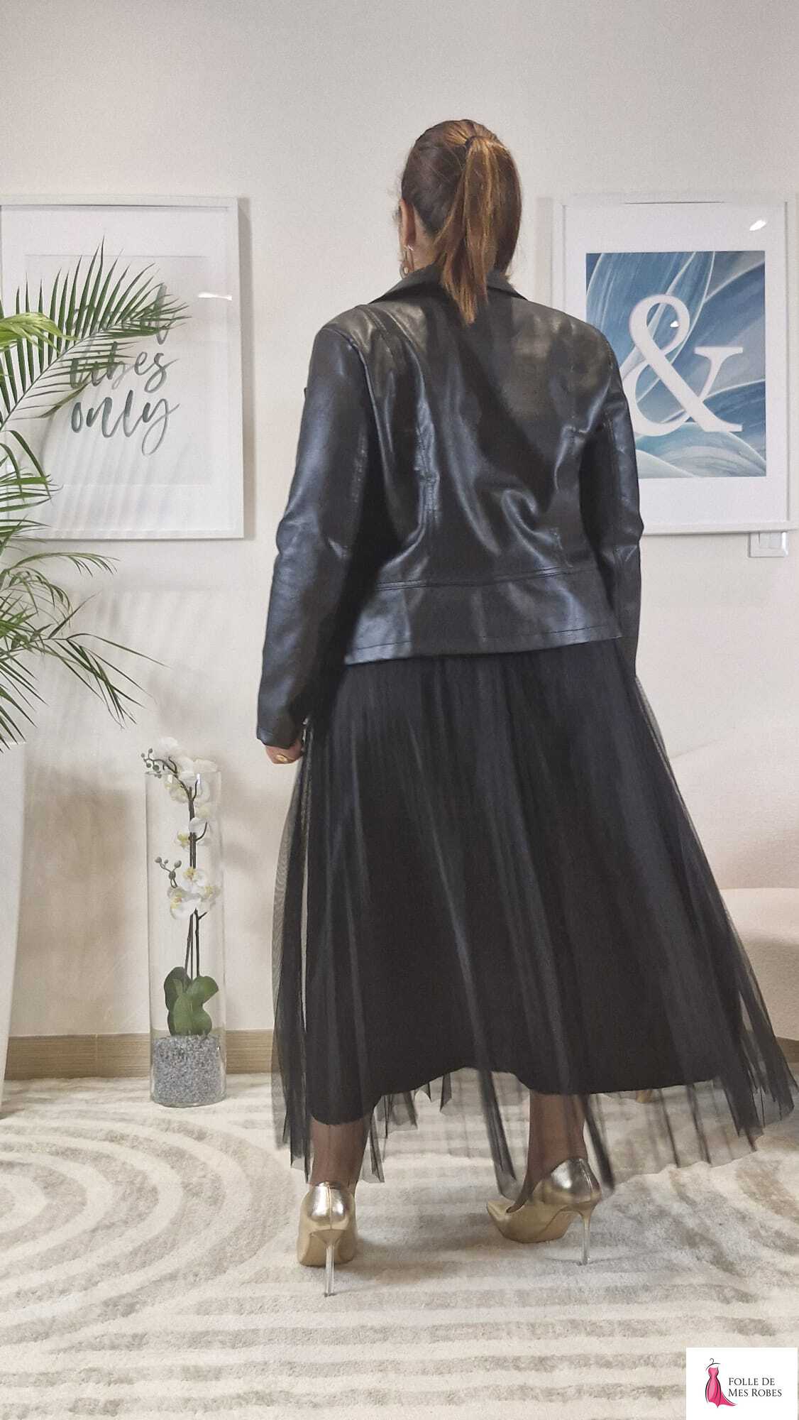 Jupe Longue Tulle noir PAOLA